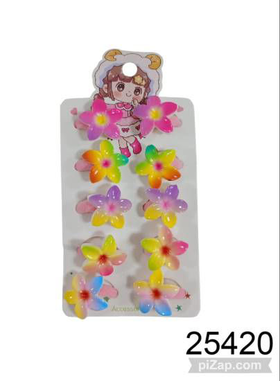 Imagen de COLITA DE PELO FLORCITA COLORES PACK X6 11.25